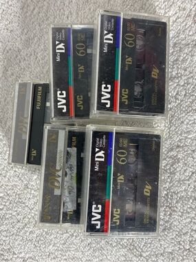 5/$35 Vintage Mixed MiniDV Tapes 4x JVC 60 1x Fujifilm 60 Erasable Used Media